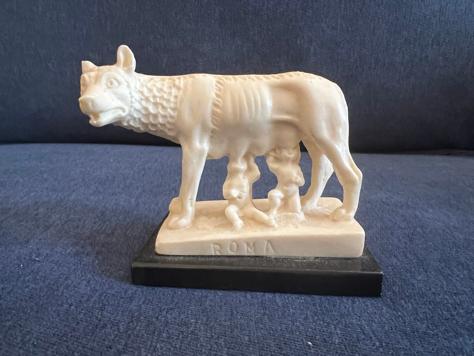 Vintage A.SANTINI Hand Carved Lupa capitoline wolf Romulus Remo Made Italy