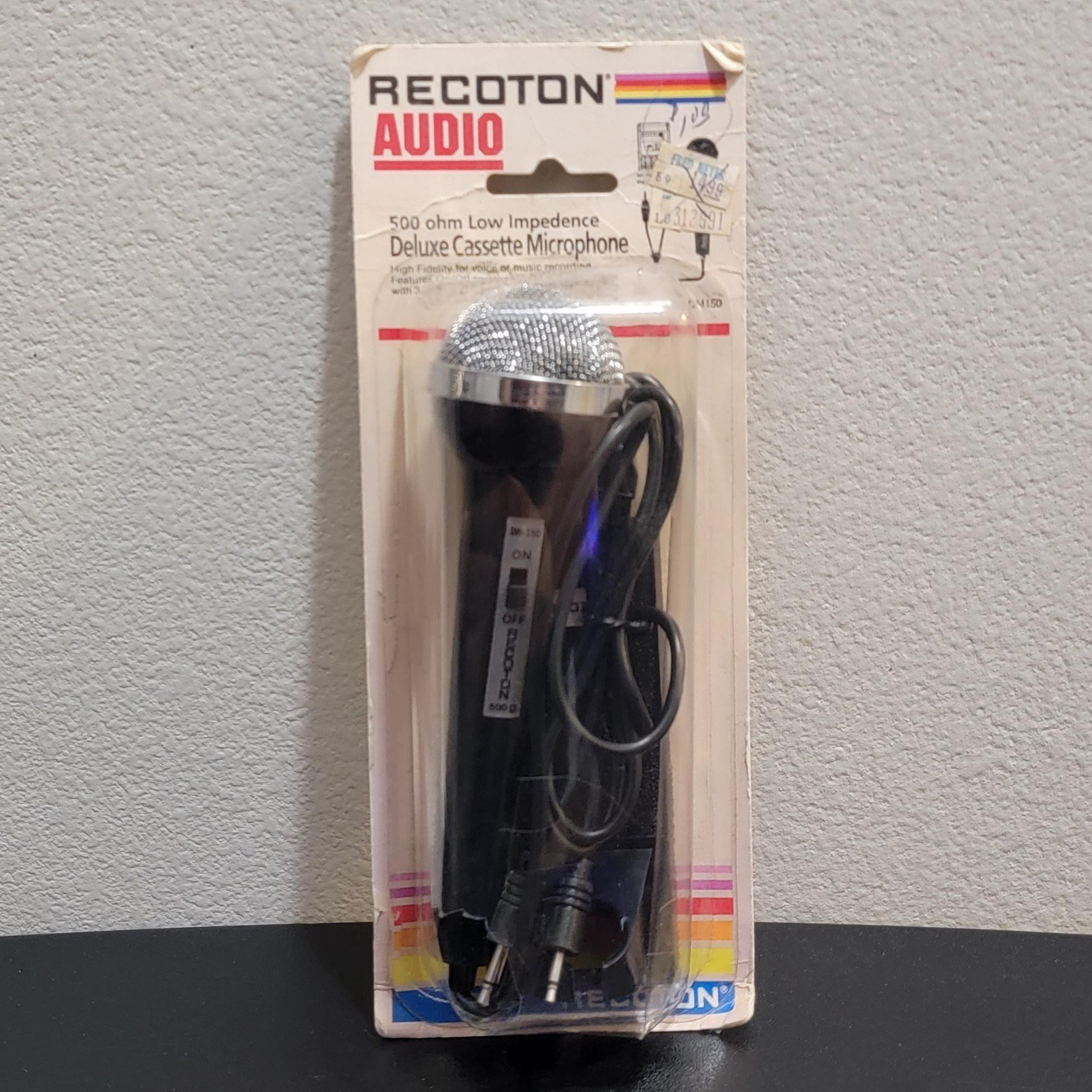 Recoton Audio Cassette Microphone 500 OHM Low Impedance DM-150 New