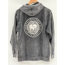Ivory Ella Hoodie Sweatshirt Women Small Gray Stonewashed Mandala Pullover
