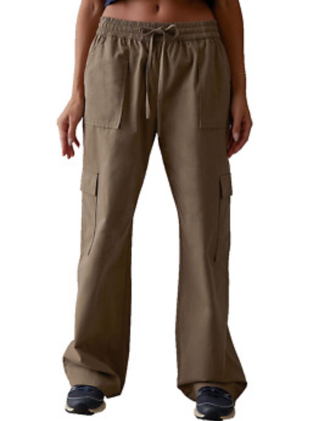 PACSUN Kendall & Kylie Cargo Pants Baggy Canvas Pull On Olive Green Size M NWT