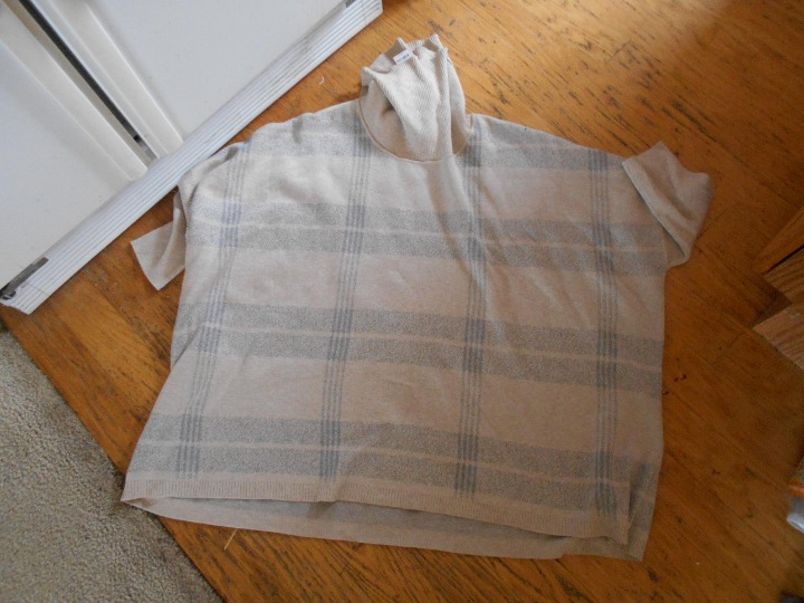 Apt. 9 | High Neck oversized sweater poncho taupe gray xl nwt