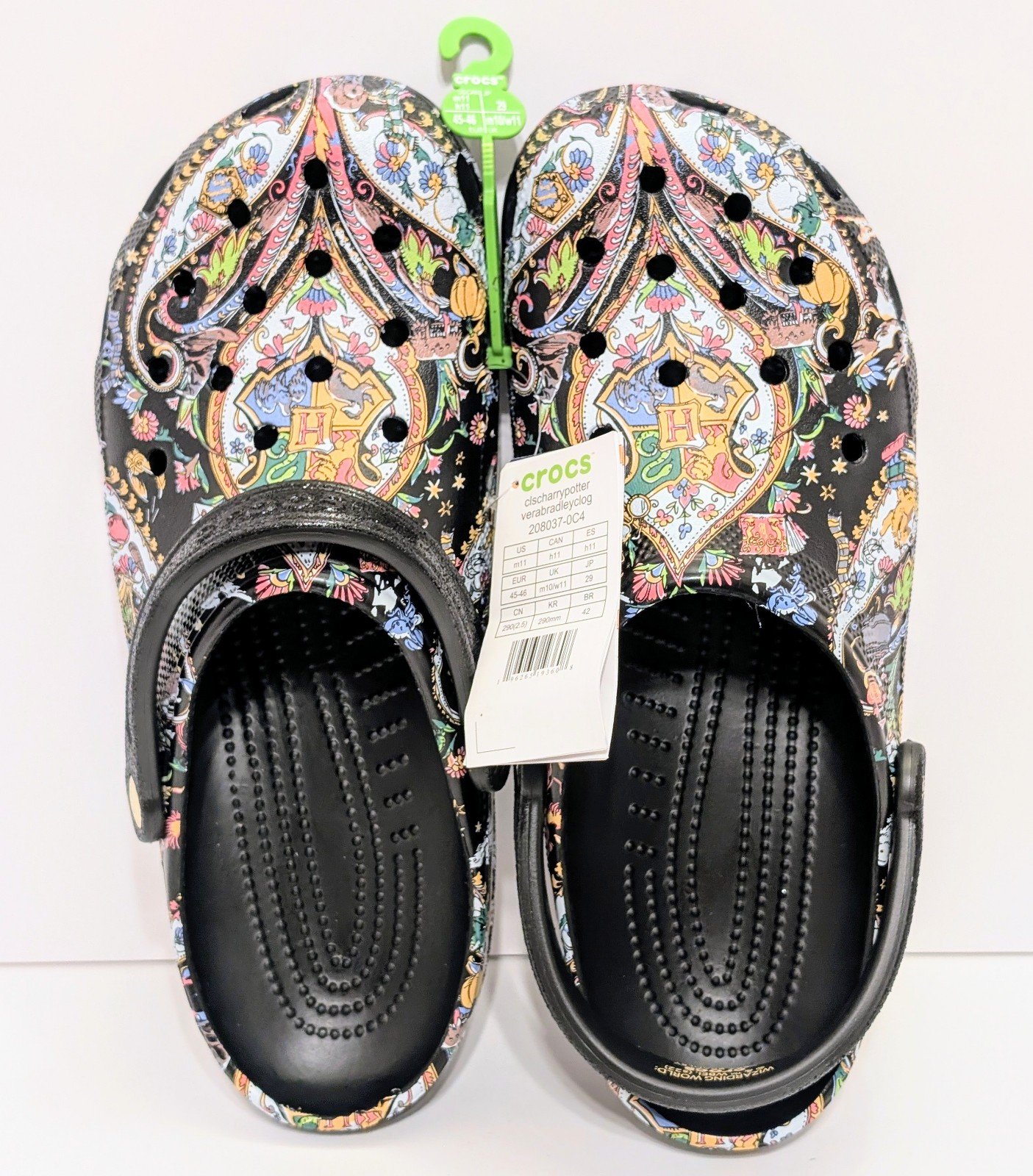 Crocs Classic Harry Potter Vera Bradley Clog Sandals Black Multi Men’s Sz 11 NEW