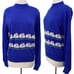 Vintage 80s Lord & Taylor Bunny Dot Pattern SweaterTurtleneck Blue Womens Medium