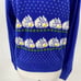 Vintage 80s Lord & Taylor Bunny Dot Pattern SweaterTurtleneck Blue Womens Medium