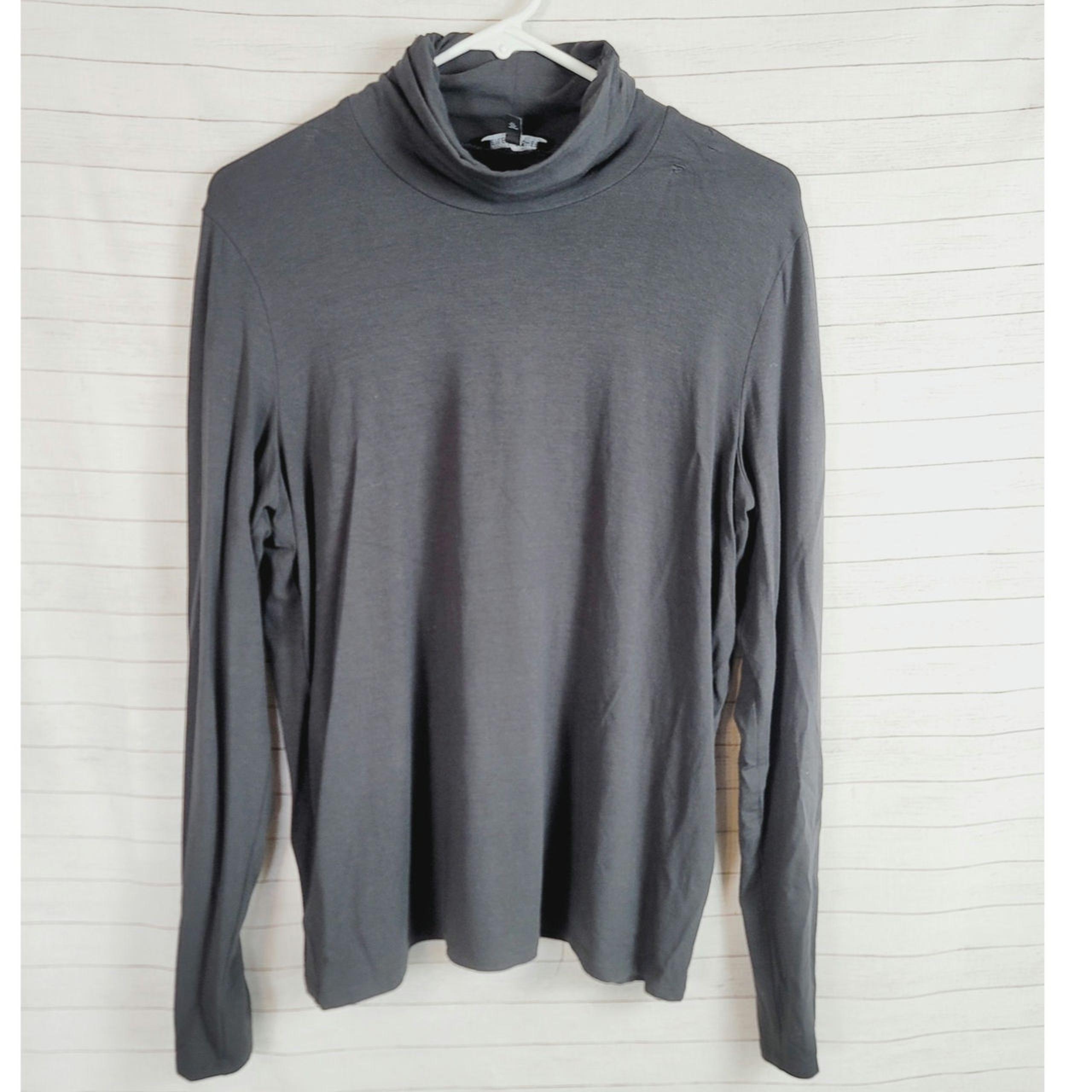 EILEEN FISHER BLACK TURTLENECK, SZ LARGE