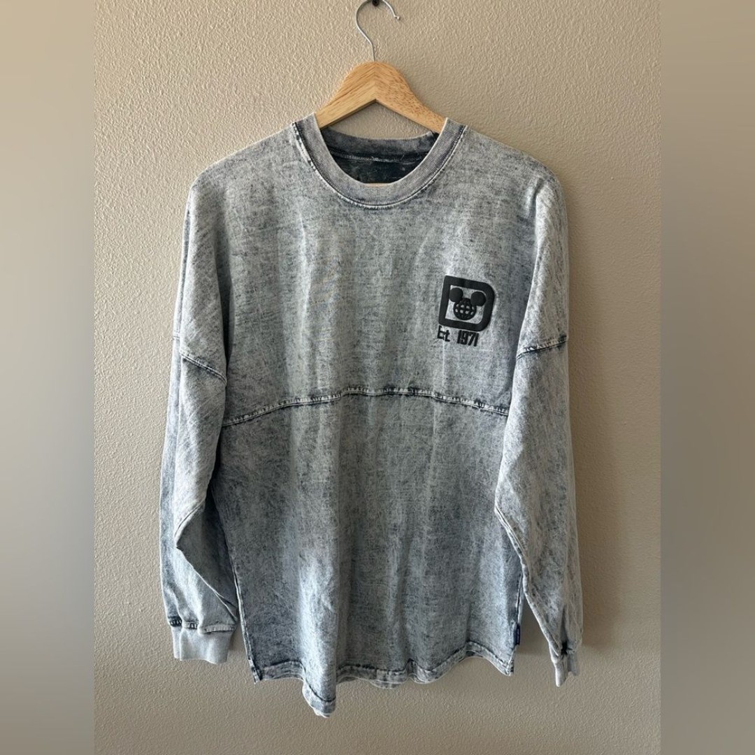 Disney Parks Walt Disney World Acid Wash Spirit Jersey Grey Oversized S