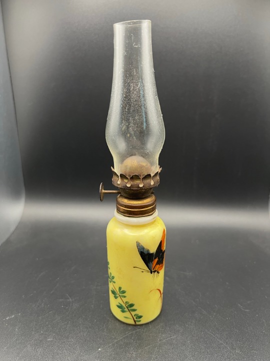 Vintage Hand painted Ceramic Oil Lamp