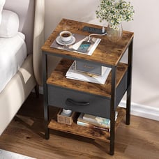 Nightstand with Charging Station, Bed Side Table (FREE SHIPPING)