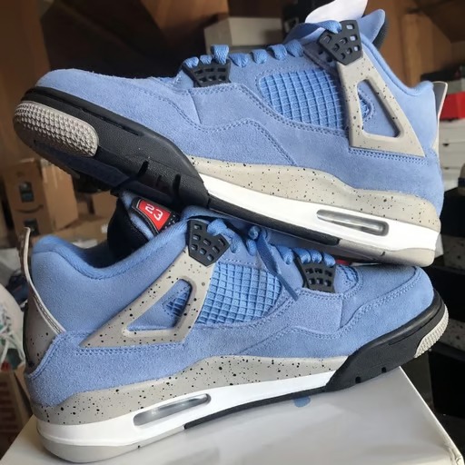 Jordan 4 Retro Mid University Blue UNC suede Light Blue Men 10