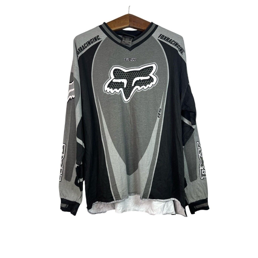 FOX RS Racing Motocross Vintage Dirt Bike 100% Cotton Jersey Mens Size XL