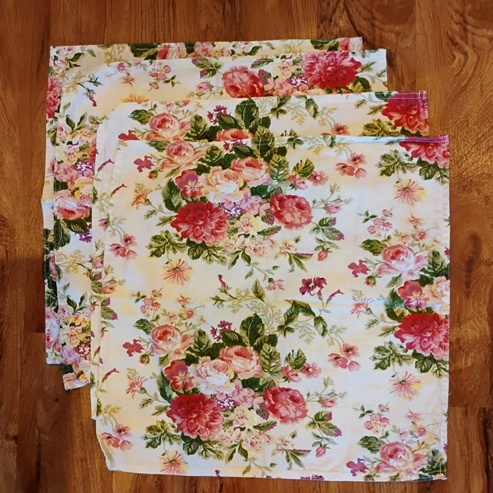 Lauren Ralph Lauren Floral Napkins Set Of 4 Cream Ashwood Roses Cotton 20x20