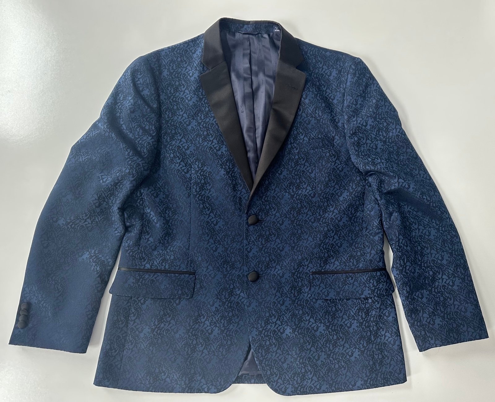 Men's Size 42S - Ben Sherman Blue/Black Satin Like Blazer - Pre-Owned