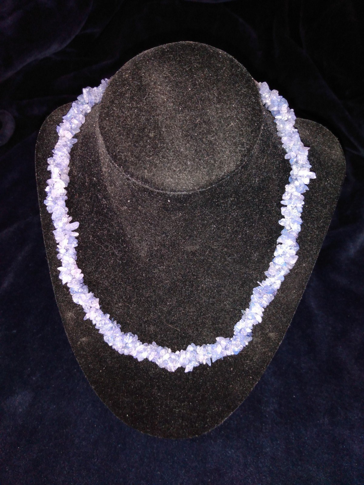 Tanzanite Twisted Necklace with Sterling Silver lobster clasp
