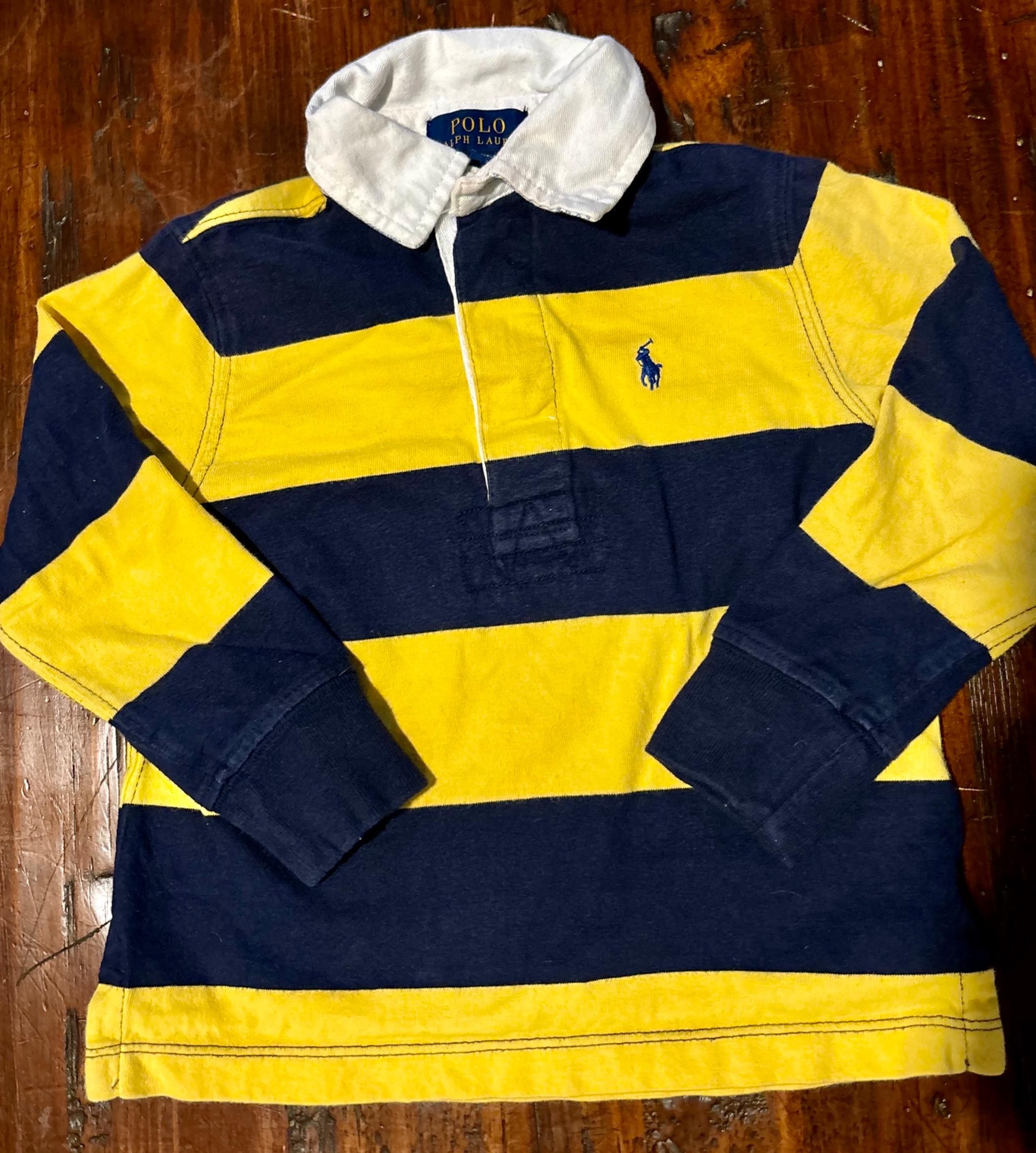 Polo by Ralph Lauren Yellow Blue Boys top shirt winter casual fall tops SZ 2 2T