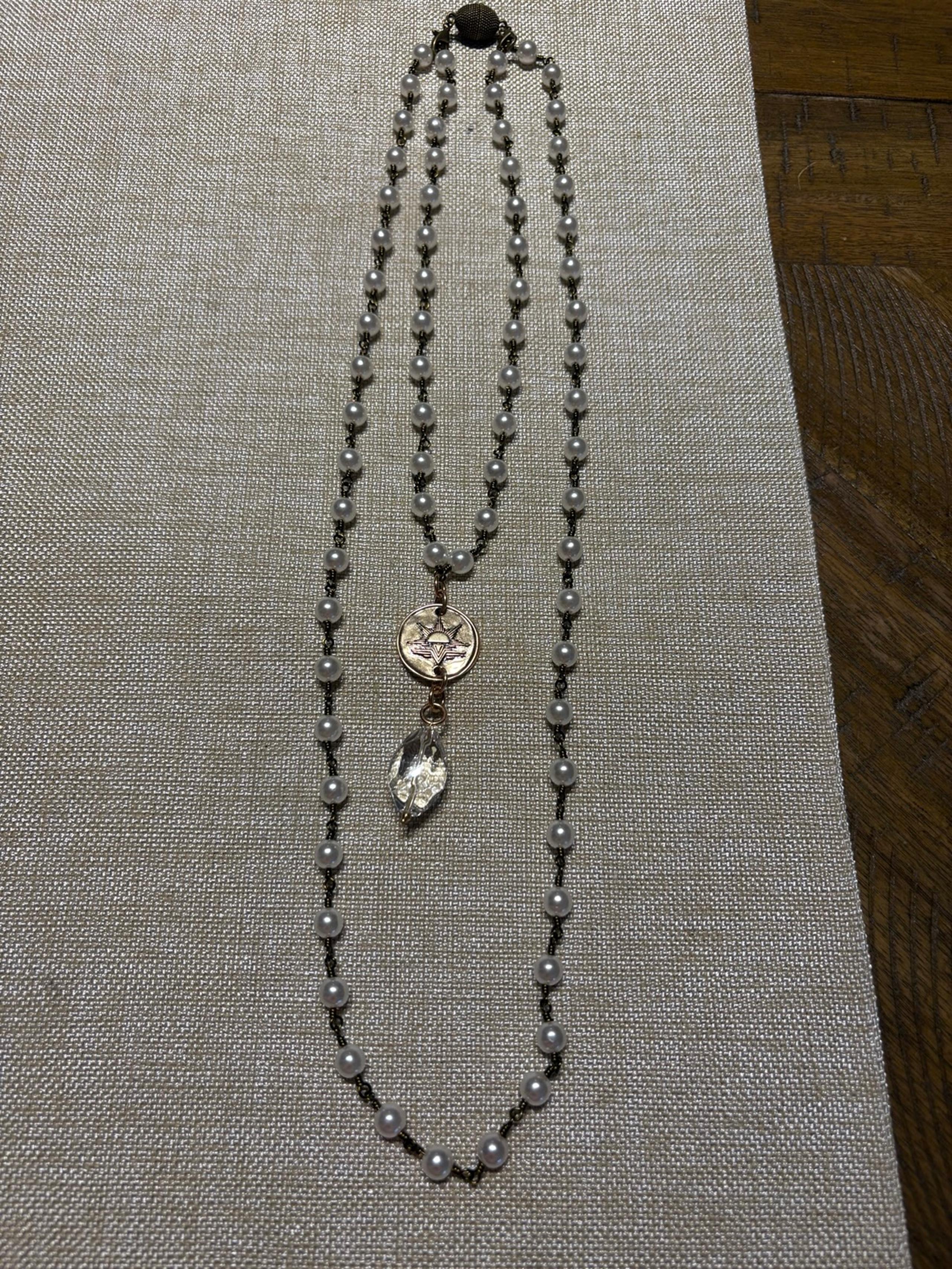 “Today I welcome miracles into my life” Rosary Necklace by Katia Designs.