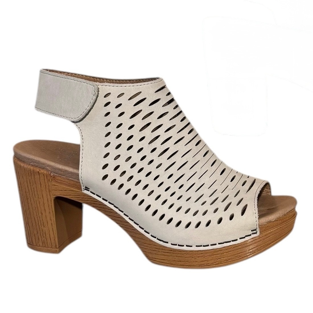 Dansko Danae Block Heel Sandal Minimalist Comfort Casual Leather Oyster 37 6.5 7