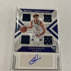 2021-22 Chronicles CHRIS DUARTE Cornerstones Quad Rookie Jersey Auto 2/49