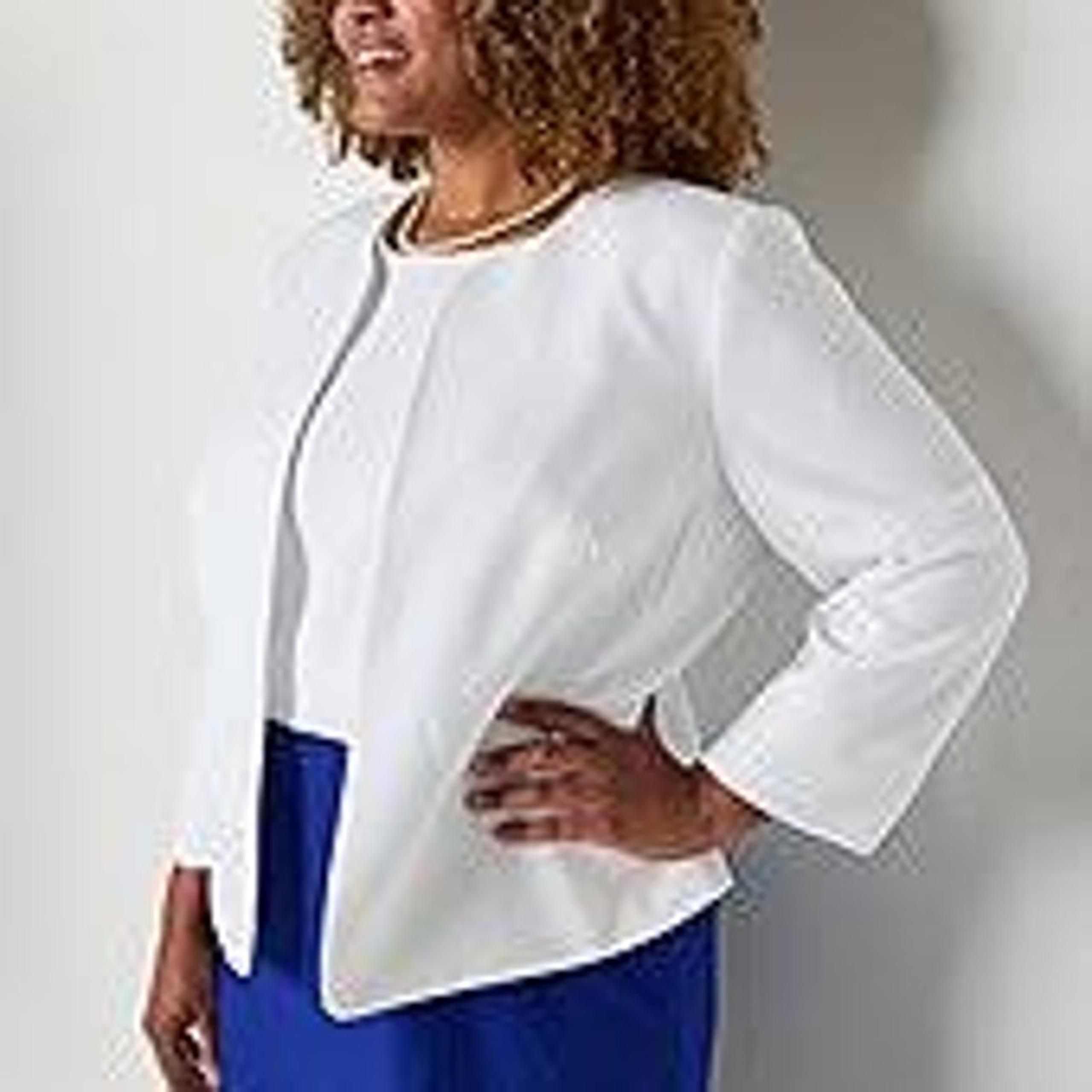 Philosophy NWT P XL Bolero Open Front Cardigan Jacket Cropped Light Blazer Women