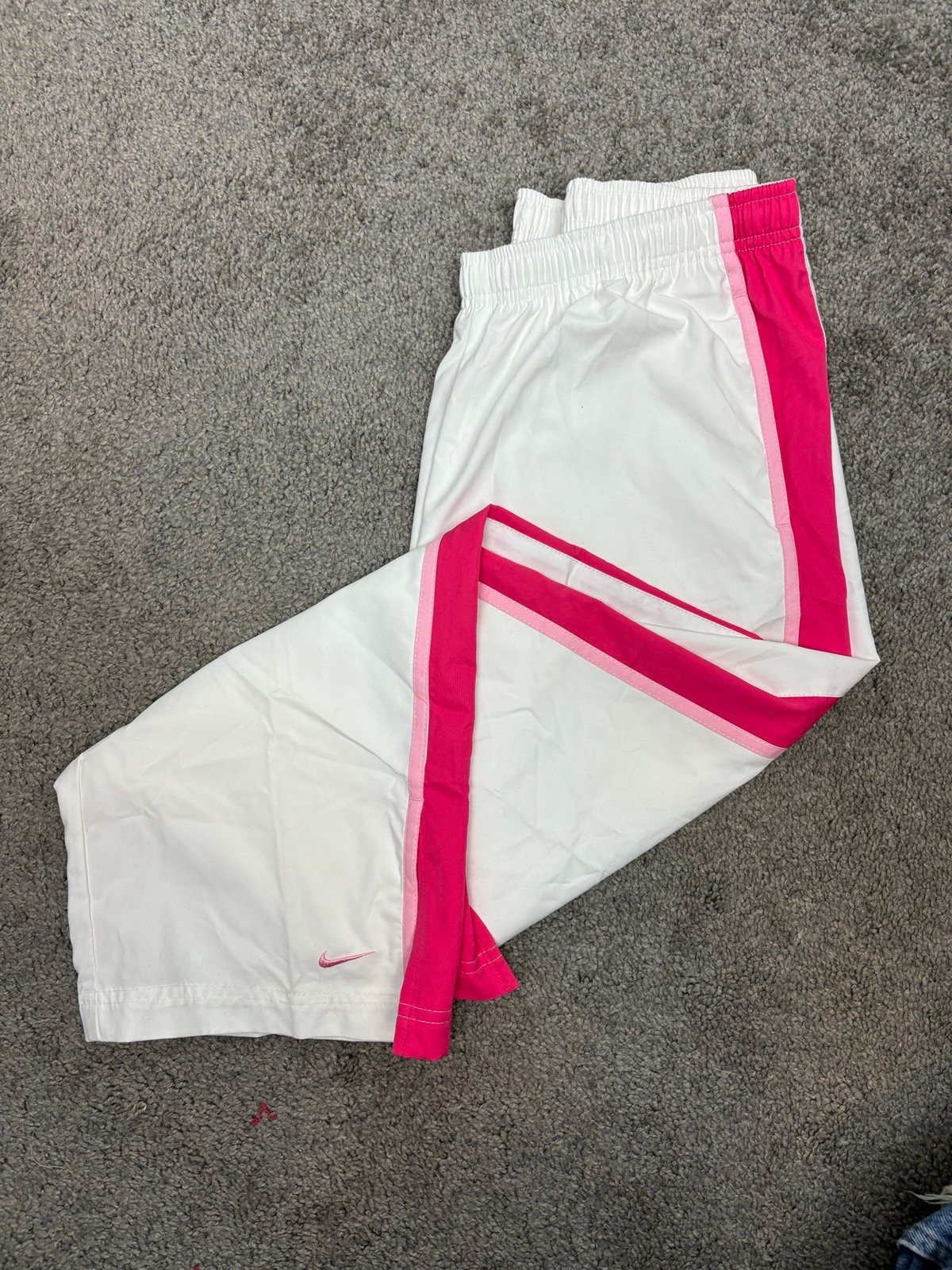 Y2k silver tag nike track pants pink stripe