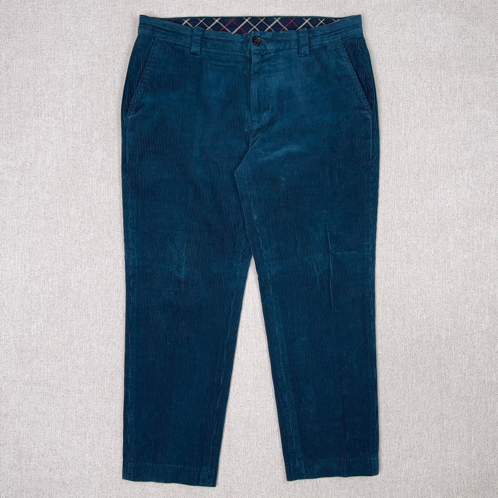 Brooks Brothers Wide Wale Corduroy Pants Mens 36x28 Clark Fit Straight Leg Blue