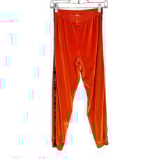 Fiorucci Orange Velvet Logo Sweatpants - S