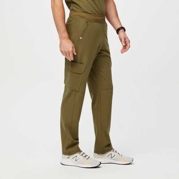 Figs Mens XXLS Axim Slim Fit Cargo Scrub Pants Bottoms Martini Olive Green