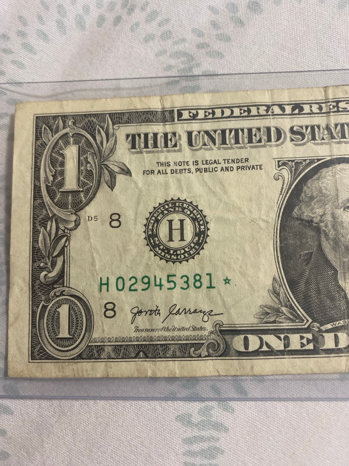 1 Dollar Bill Star Note