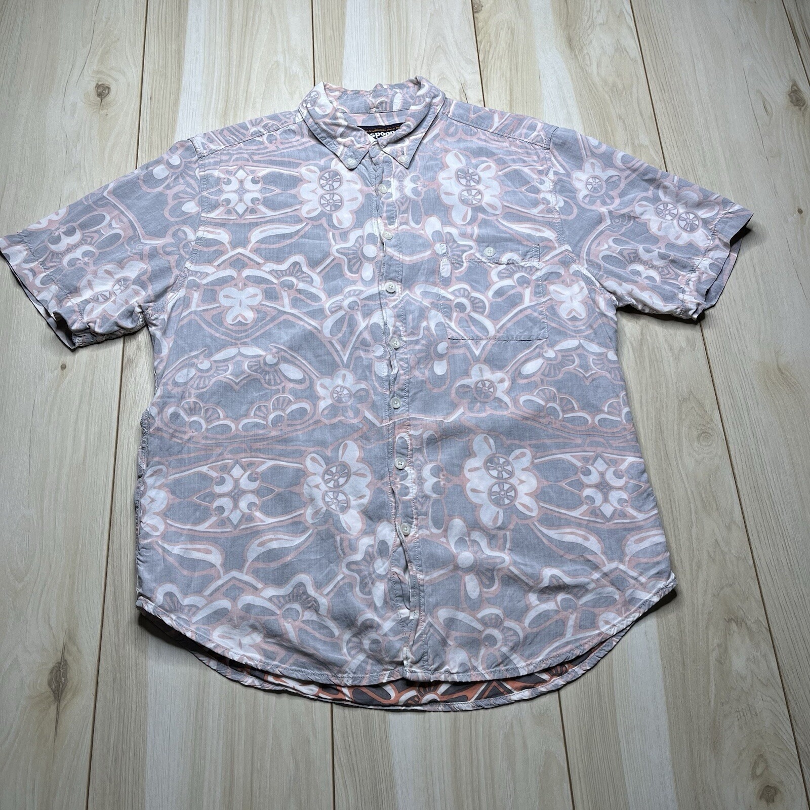 Reyn Spooner Multicolor Short Sleeve Hawaiian Button Up Shirt Size M Medium