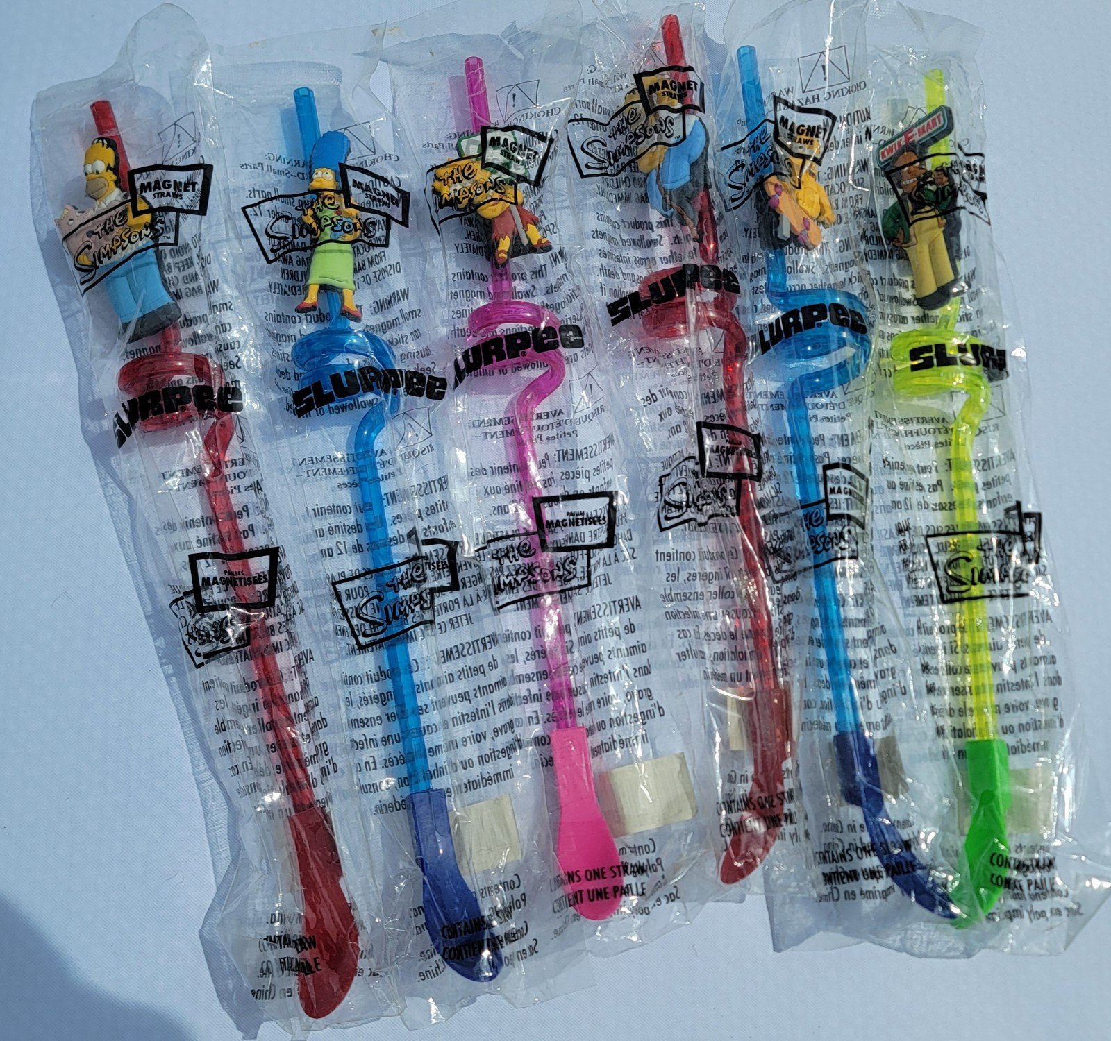 2007 simpsons Slurpee straws with Magnet character.