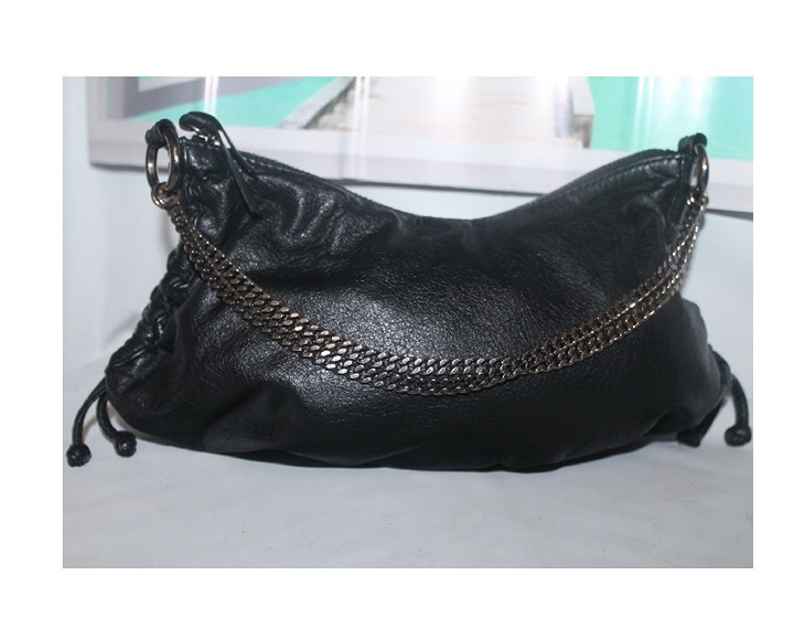 Banana Republic Cinched Leather Chain Strap Pochette Hobo Bag Purse