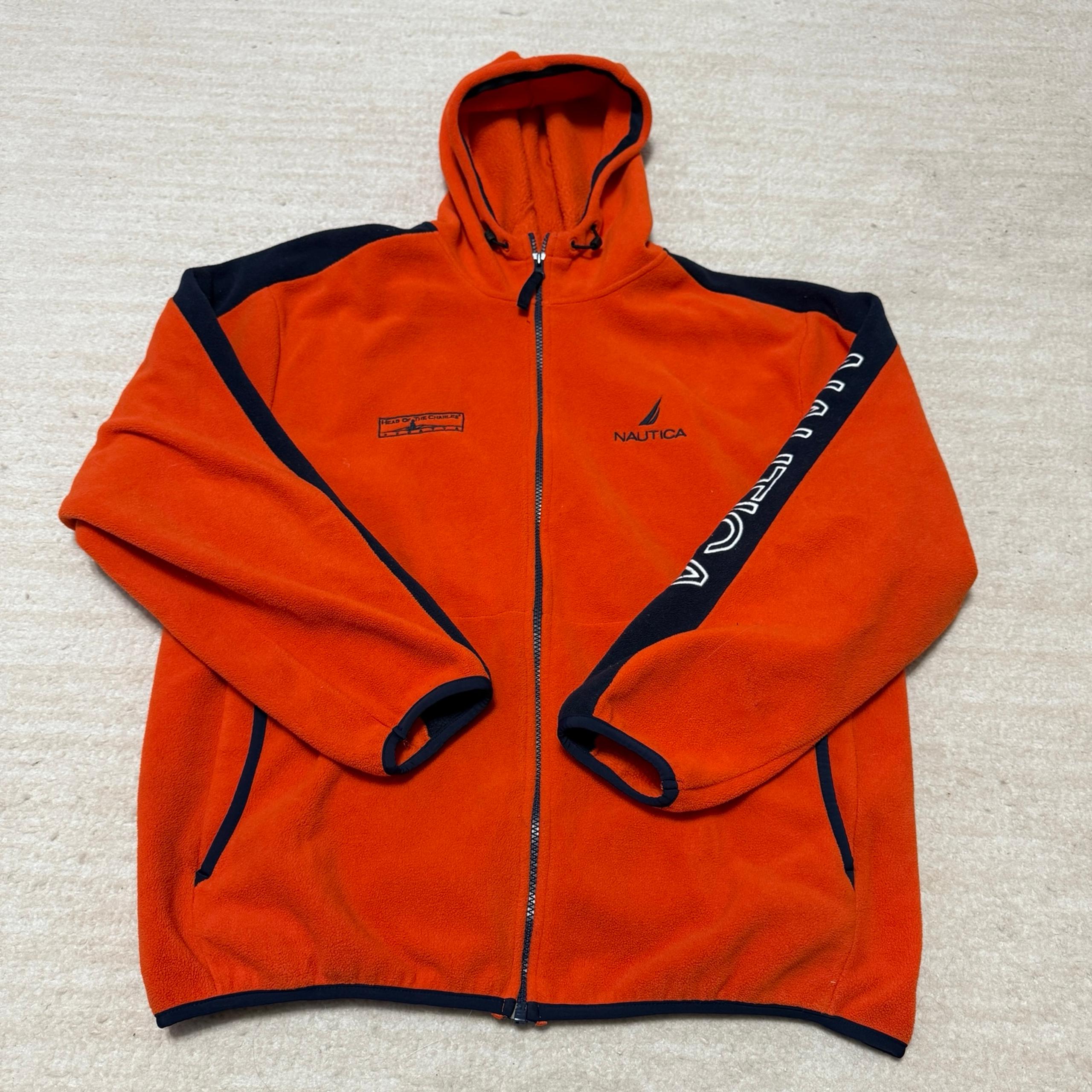 Nautica Head of the Charles Regatta Volunteer Fleece Jacket Orange Men's Large