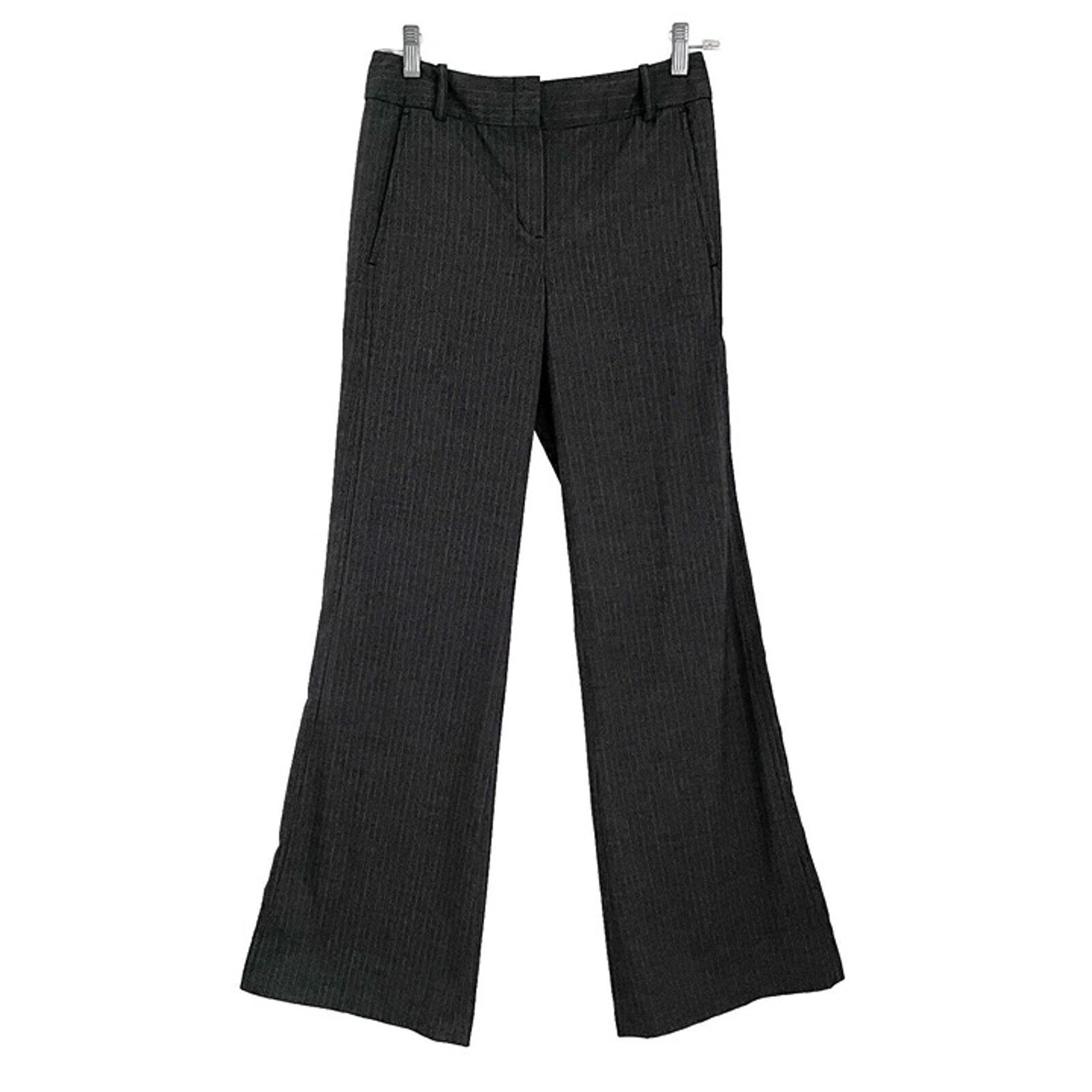 BCBGMaxazria Size 0 Dress Pants Flared Bootcut Pinstripe Grey Brown  Stretch