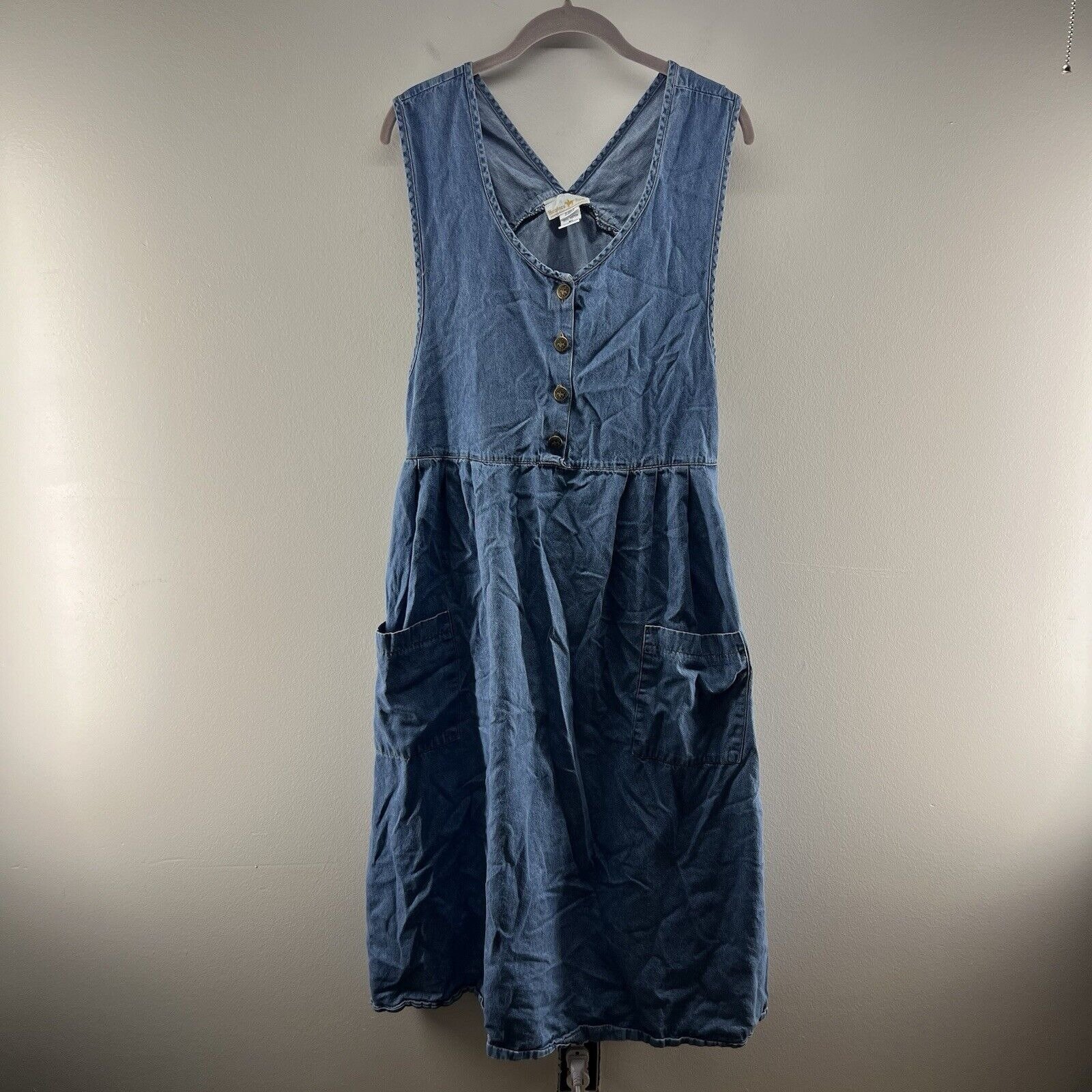 Vintage Hunters Run Dress Womens B0 Blue Denim Pullover Modest