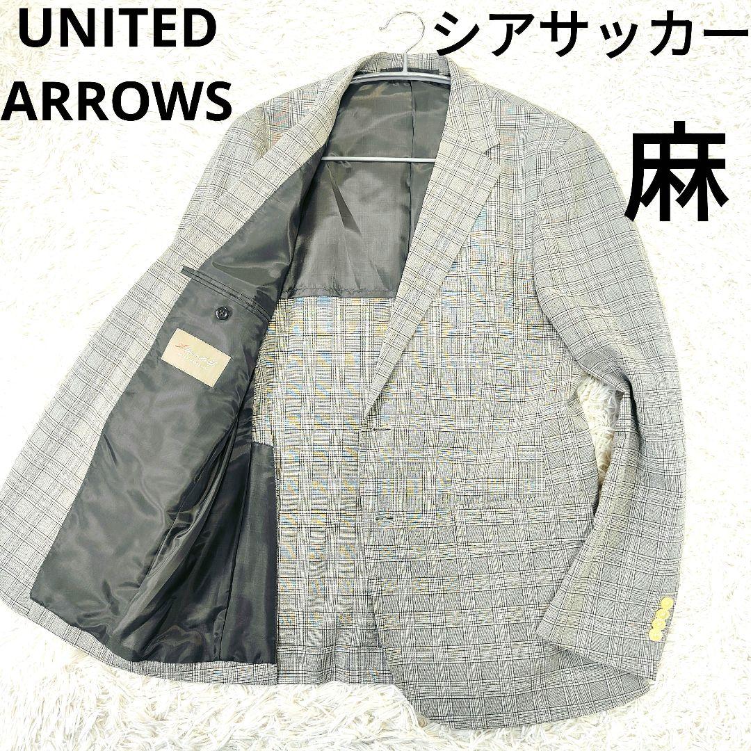 United Arrows Tailored Jacket, Size L, Seersucker, Linen Blend