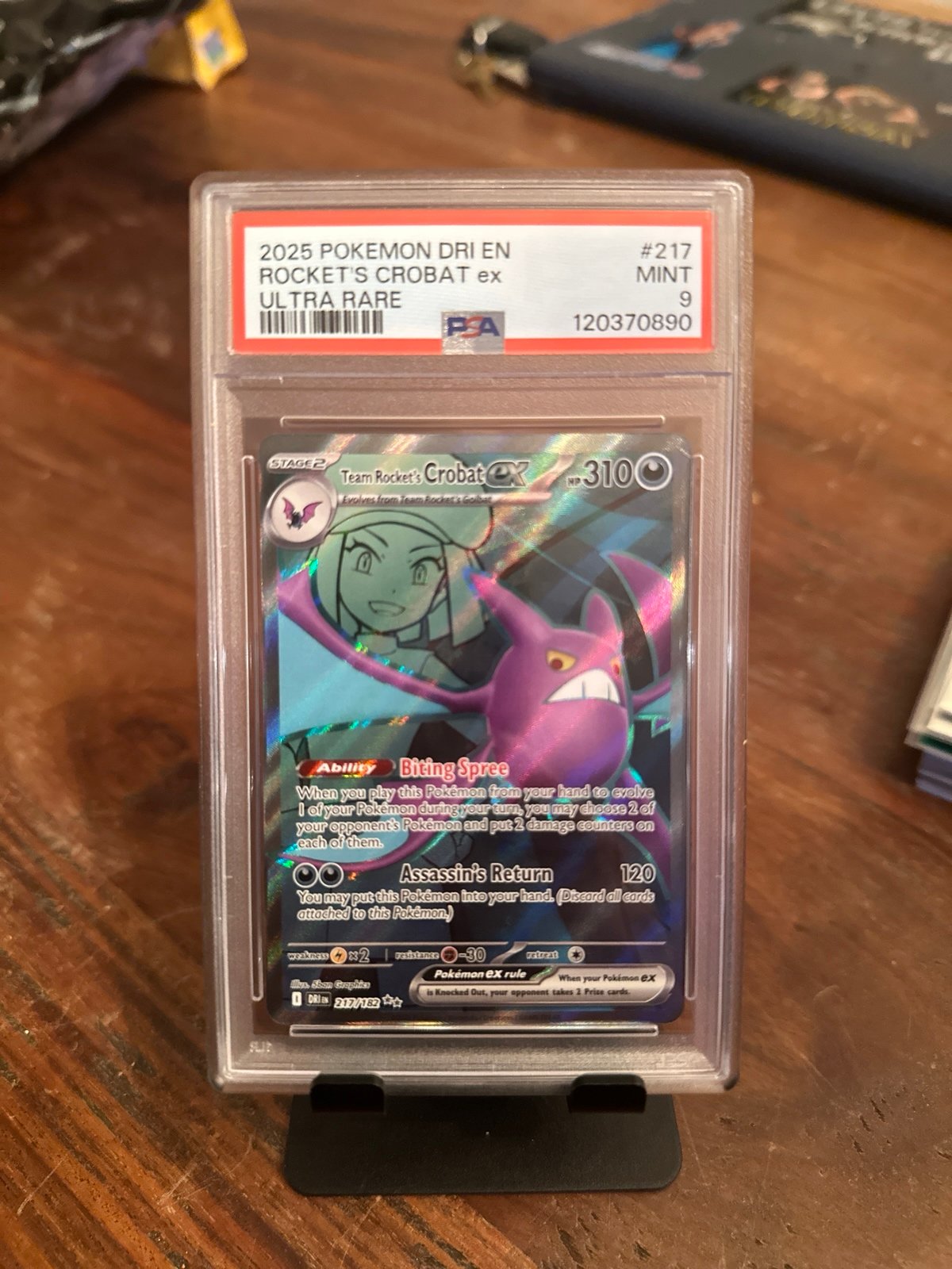 Team Rocket's Crobat ex - 217/182 - SV10: Destined Rivals PSA 9