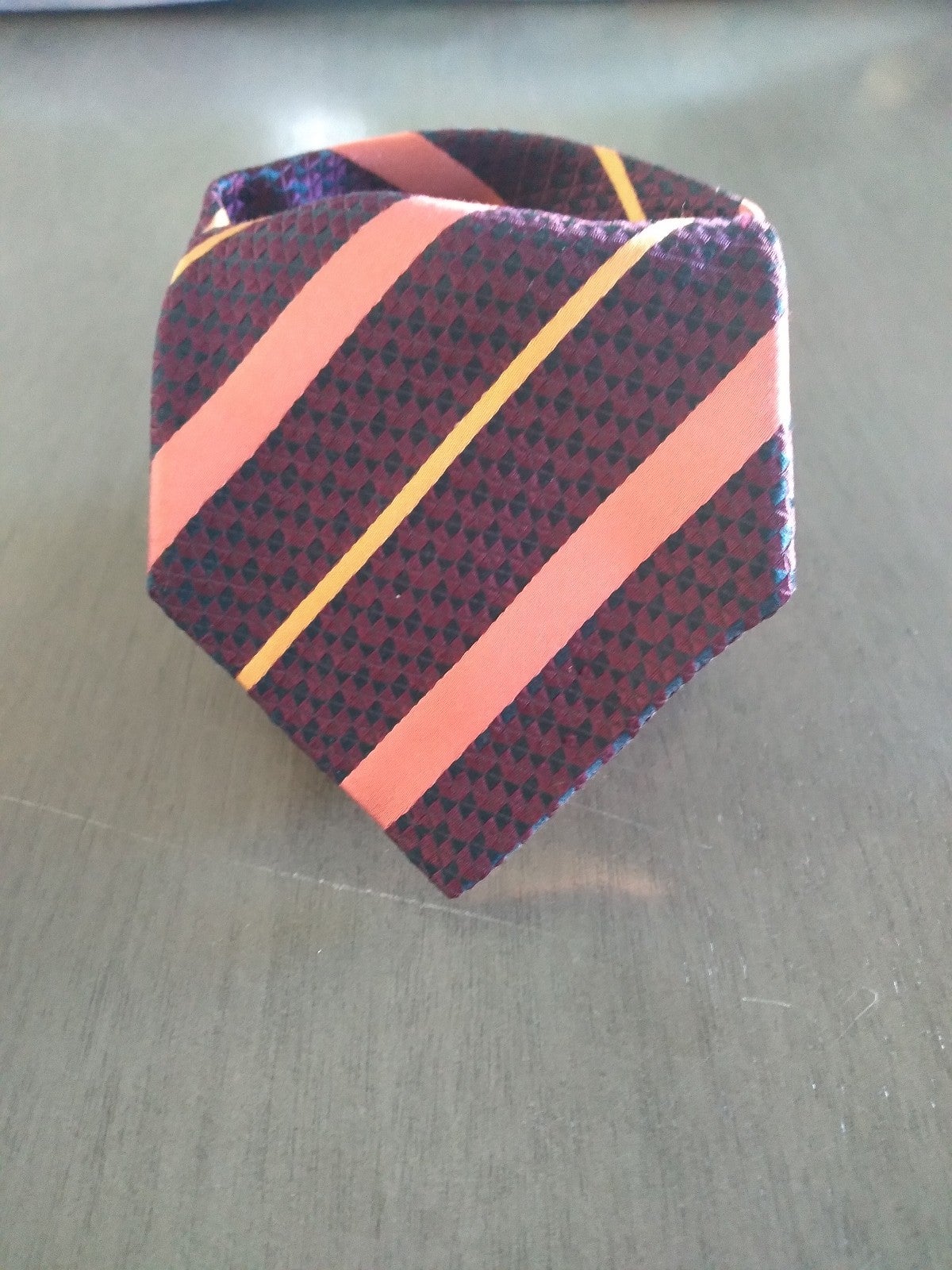 Bachrachs purple & gold silk necktie