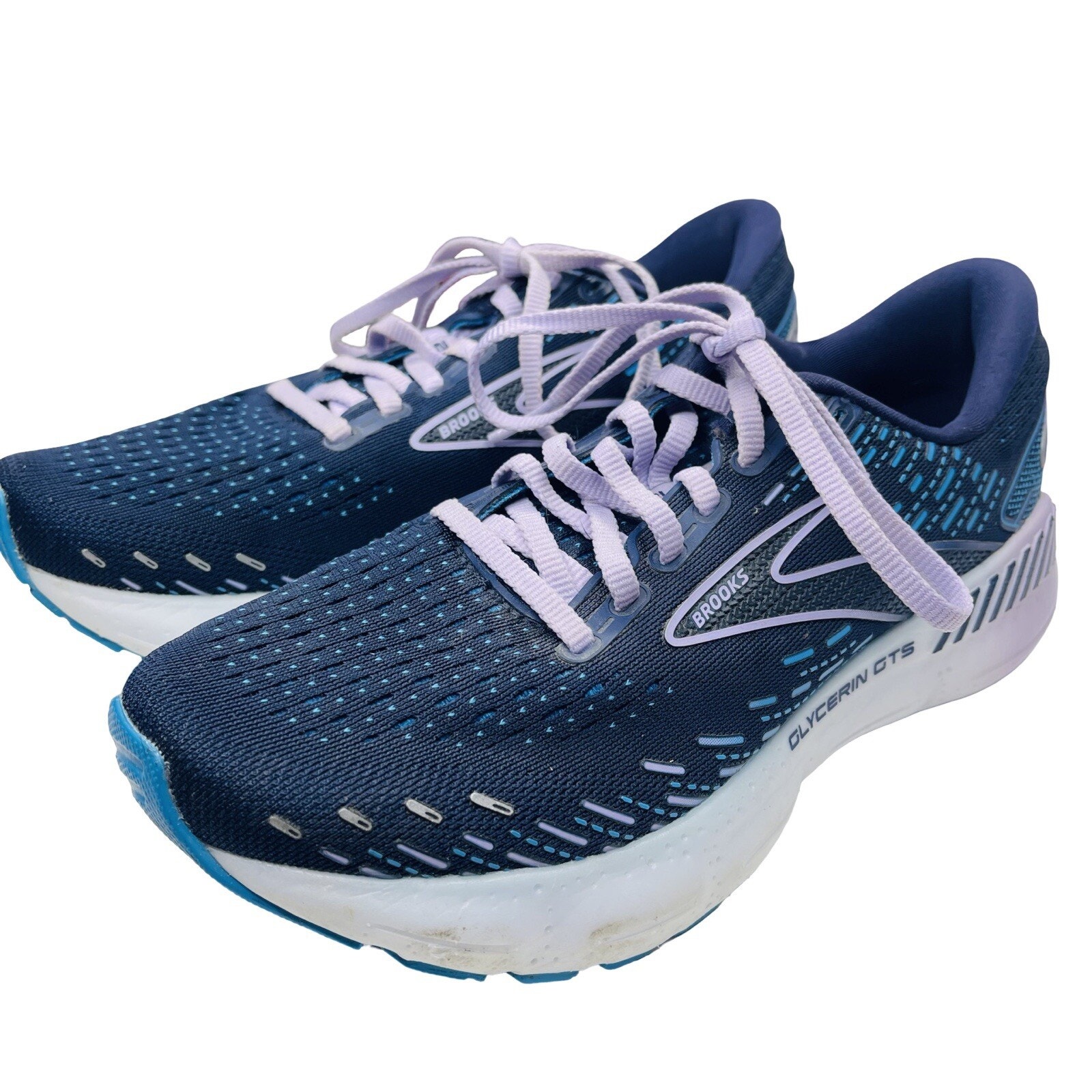 Brooks Womens Glycerin GTS 20 Blue Running Shoes Sneakers SZ 7