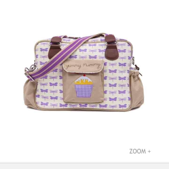 Pink lining diaper bag