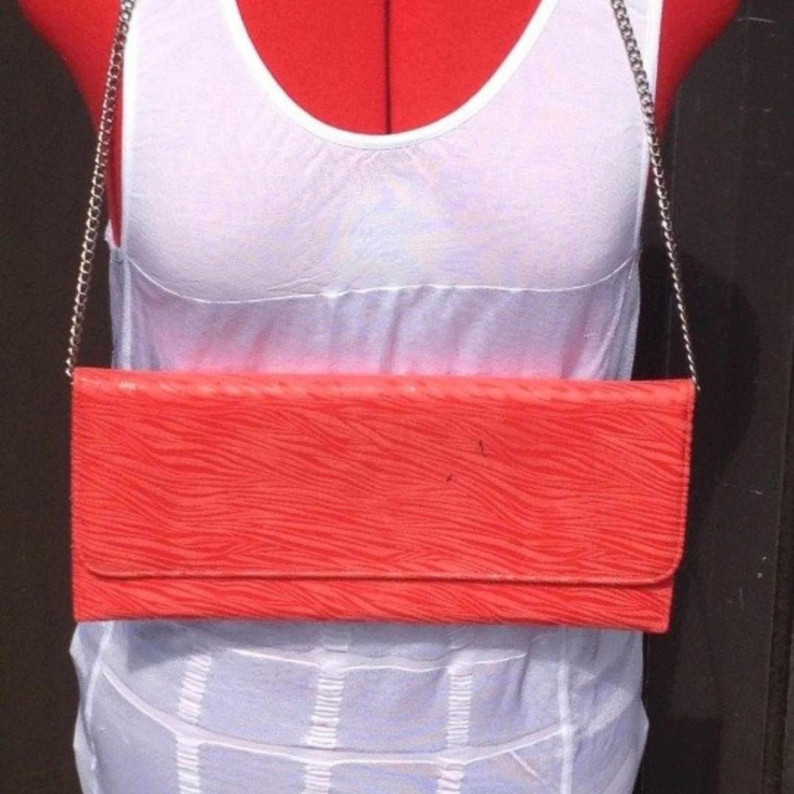 Carlos Falchi Fatto A Mano Pink Clutch Chain Purse Handbag
