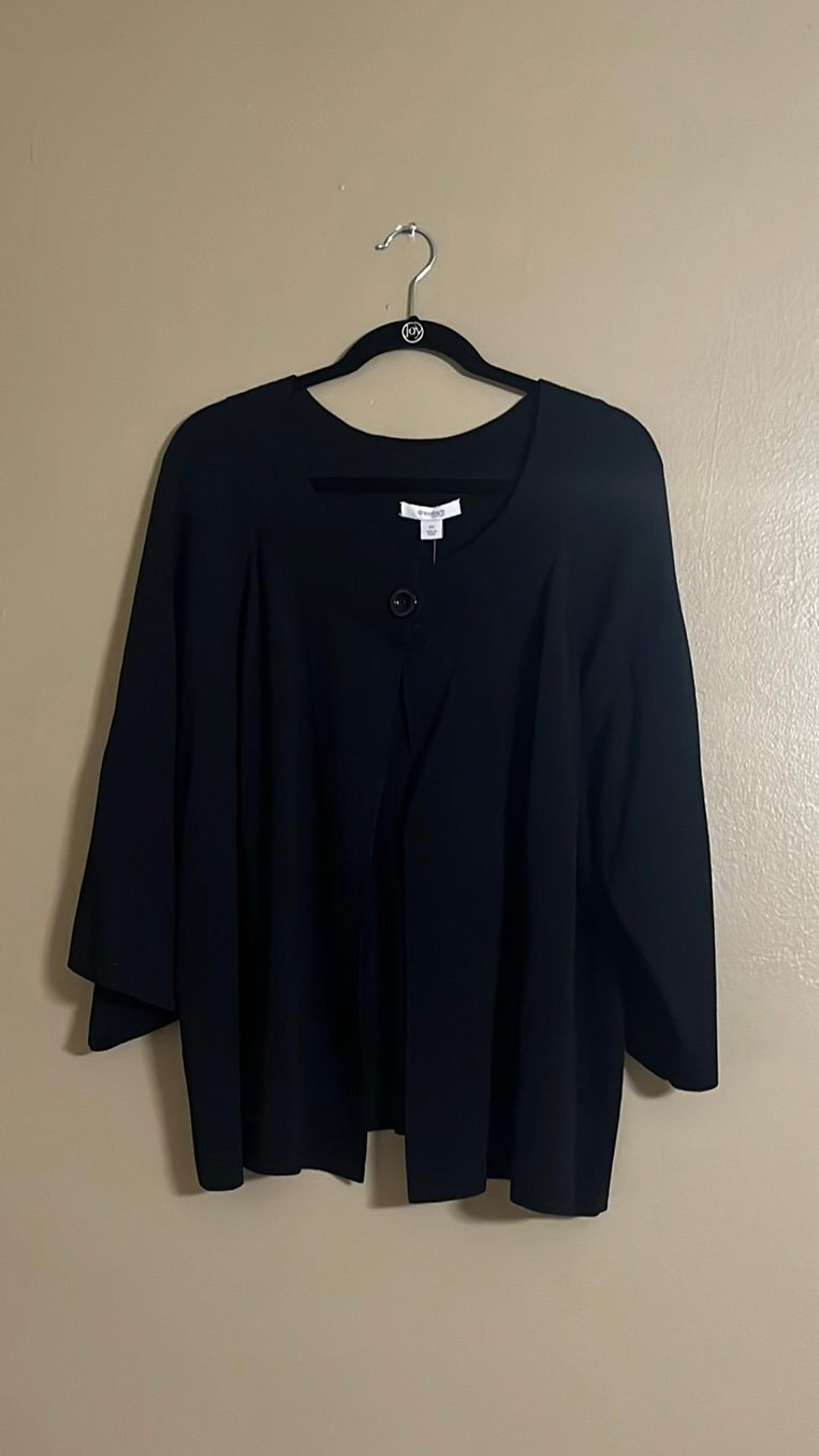 Dressbarn Sweater Sz 3X One Button Closure 3/4 Sleeves Closet Stable Feminine