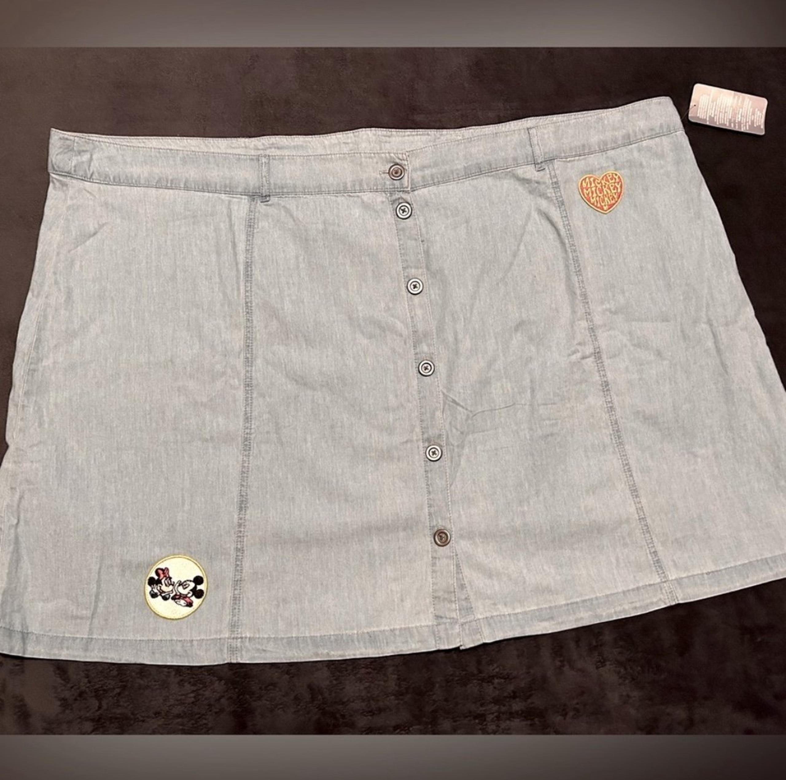 Disney Parks Denim Patch Skirt Plus Size 3x