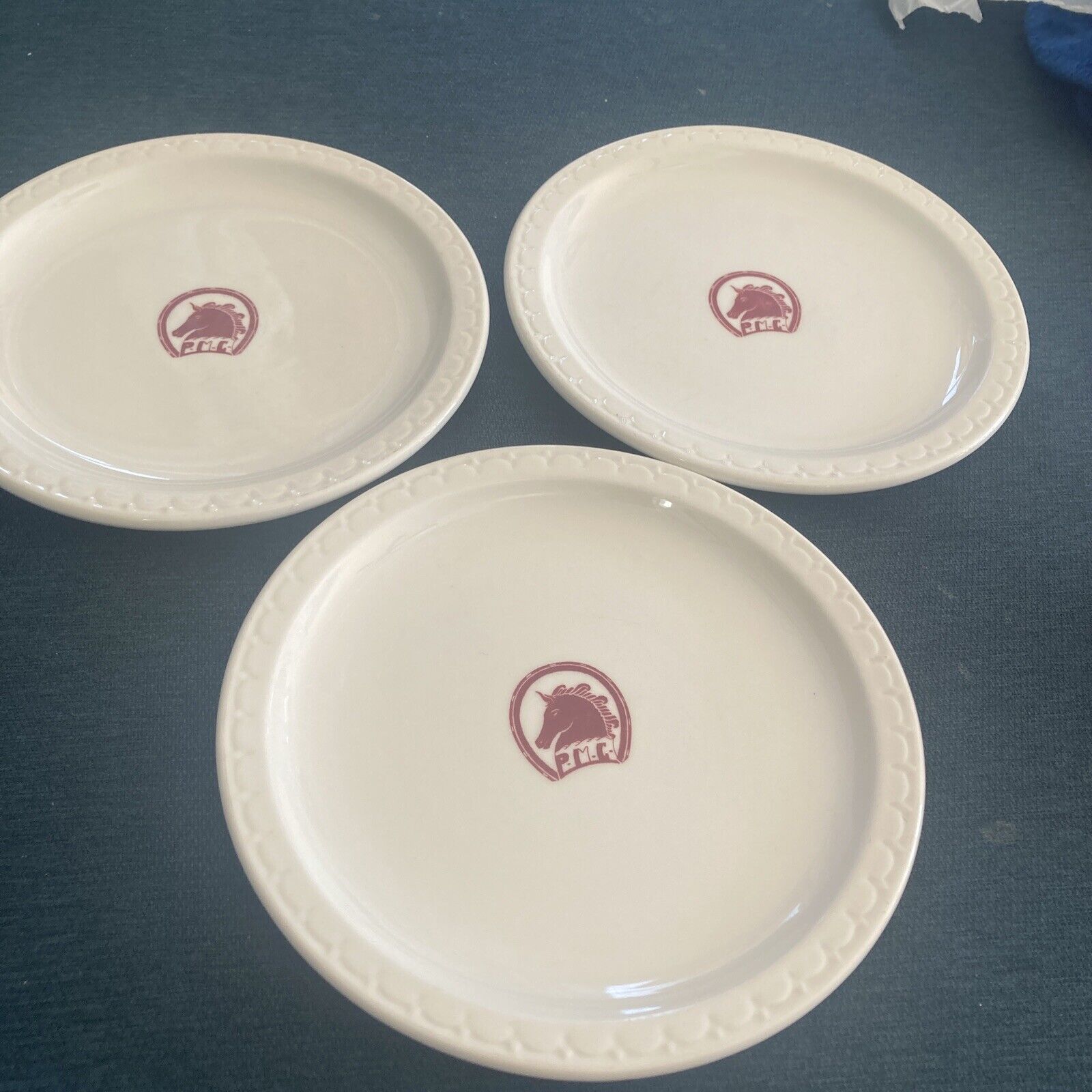 Syracuse China Restaurant Ware 7.5” Salad Plates Horse - set of 3