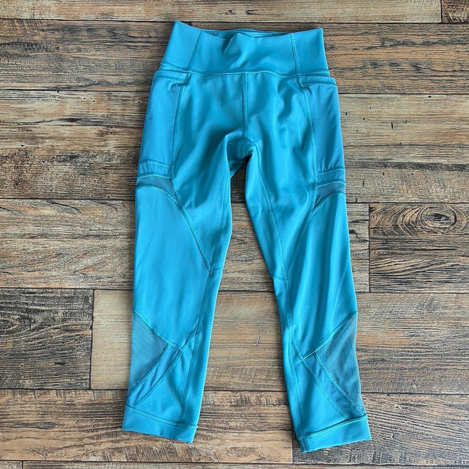 Lululemon Forget The Sweat Crop *21 Turquoise Sea