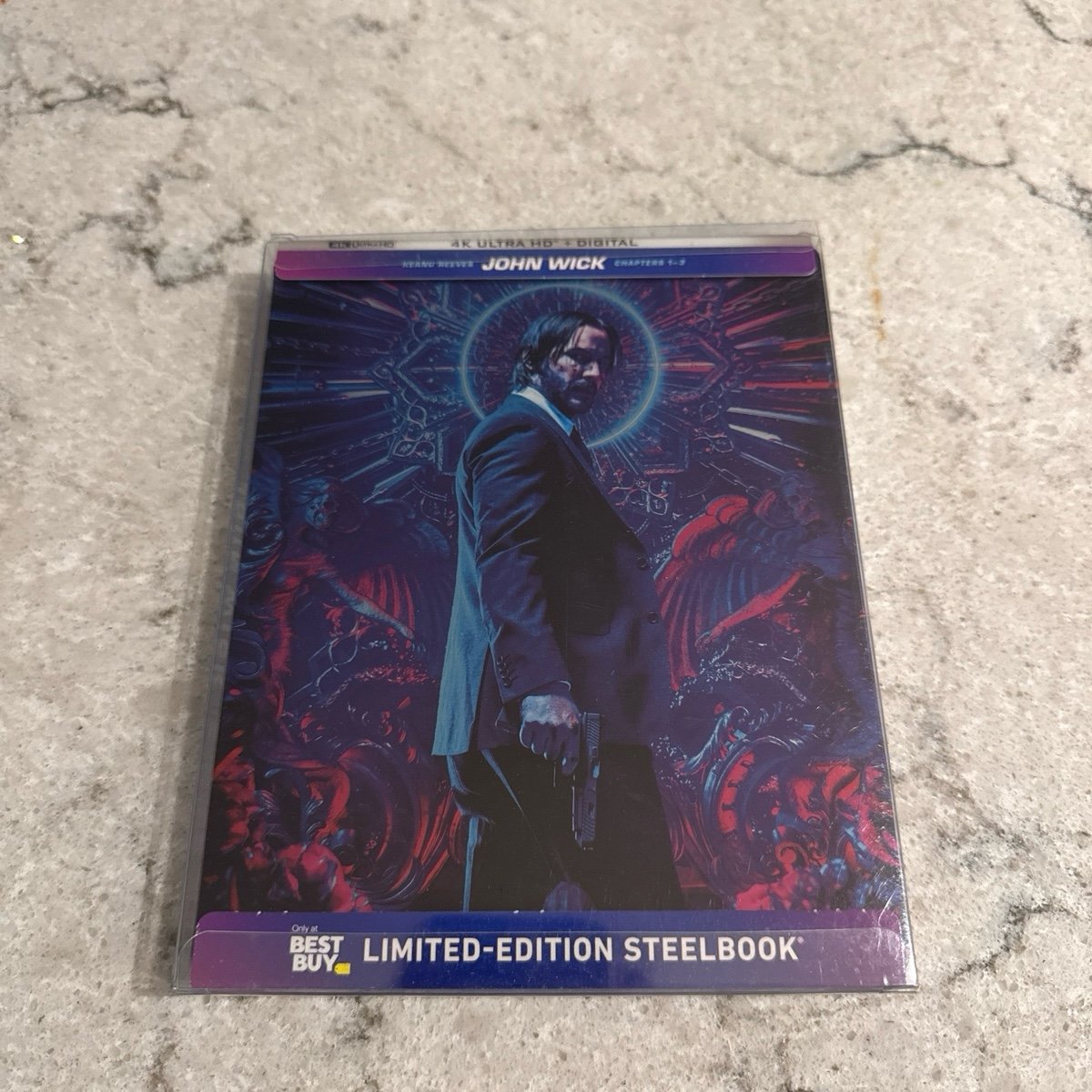 John Wick Chapters 1 2 3 Trilogy 4K Steelbook Lionsgate Best Buy Limited Edition