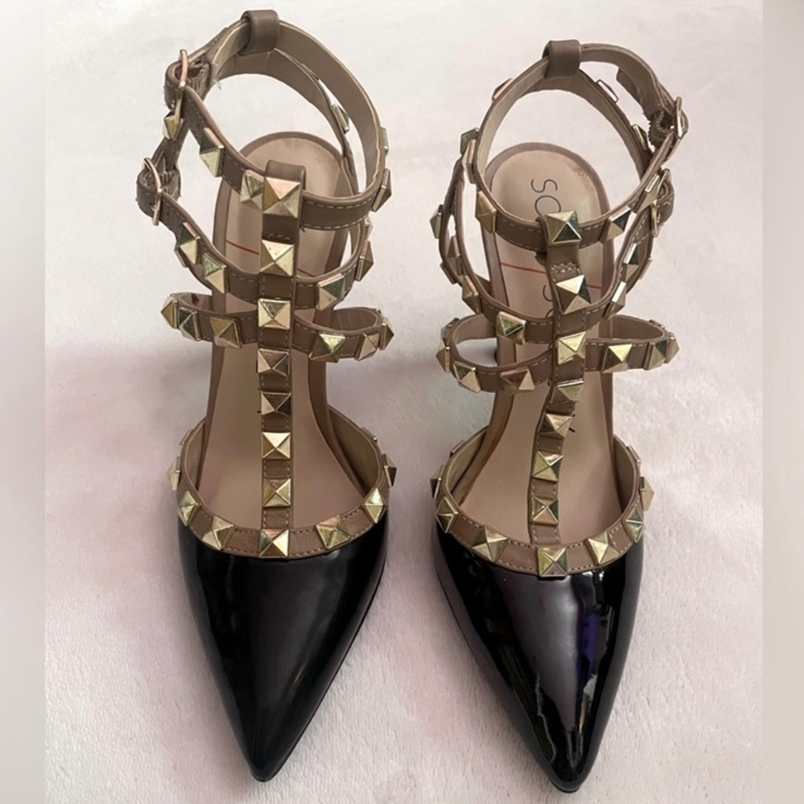 Sole Society Tiia Studded T-Strap Heels