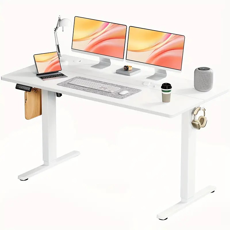 48 x24 Electric Adjustable Standing Desk with Spacious Workspace White