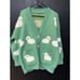 New Korean Women Loose Knitted Sweater Cardigan Buttons L Sheep Jacket Green
