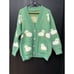 New Korean Women Loose Knitted Sweater Cardigan Buttons L Sheep Jacket Green