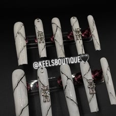 XXL Marble Press on Nails
