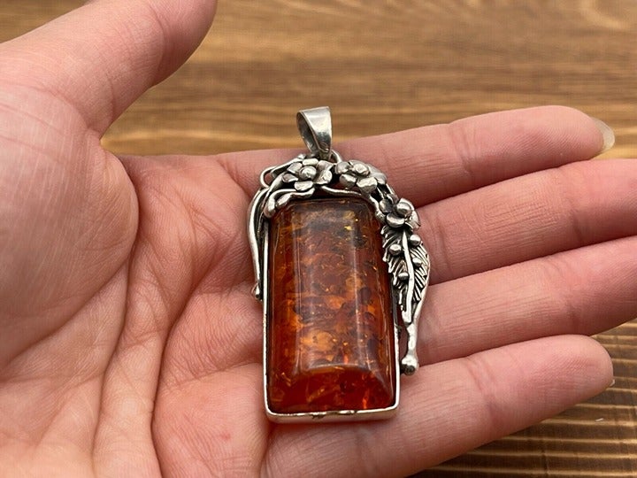 Rectangle Amber Southwest Pendant
